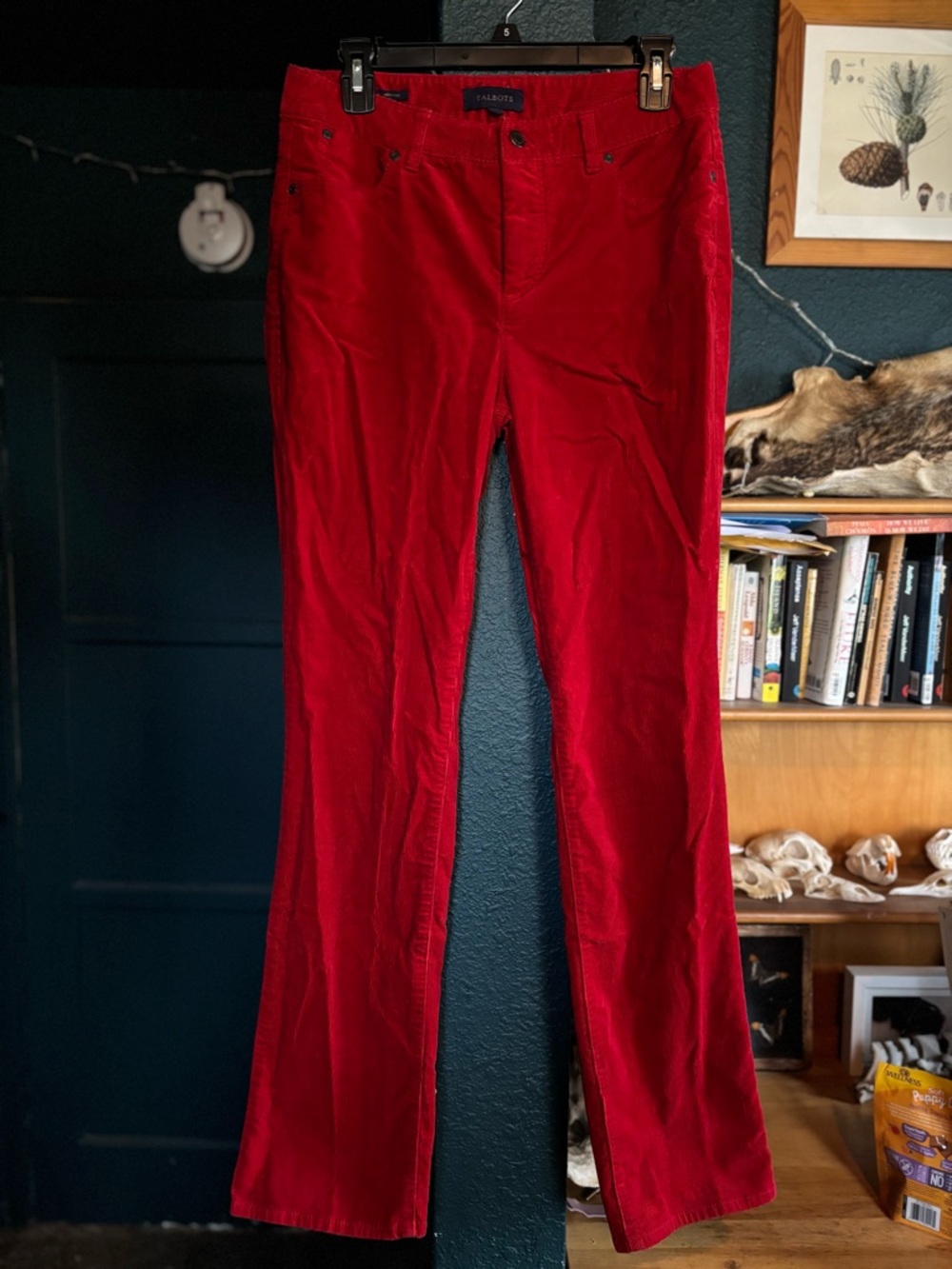 Talbots Vibrant Red Corduroy Flare Pants
